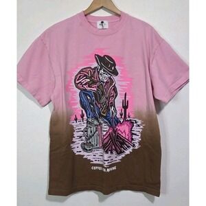 Warren Lotas Coffee In The Morning Shirt XL Men Brown Pink Streetwear